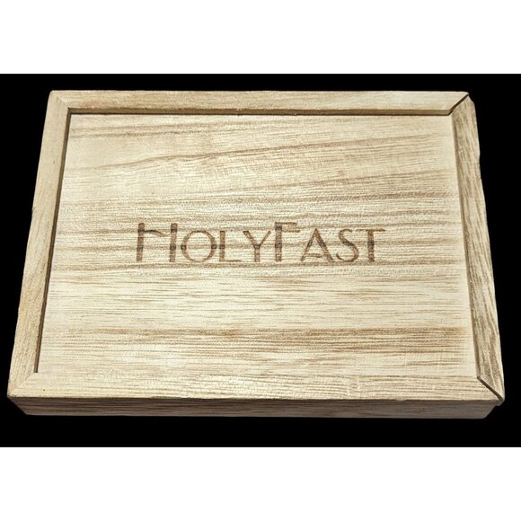 Holyfast Engraved Sliding Lid Wooden Box - Picture 1 of 6